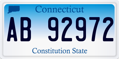 CT license plate AB92972