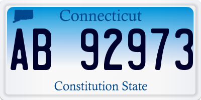 CT license plate AB92973