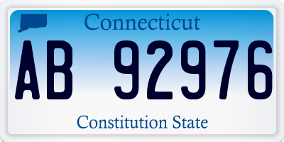 CT license plate AB92976