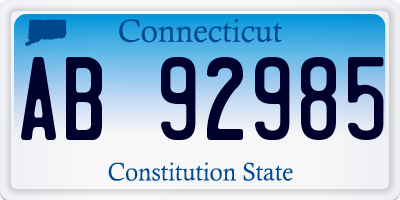 CT license plate AB92985