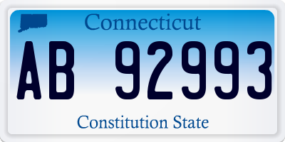 CT license plate AB92993