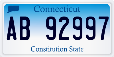 CT license plate AB92997