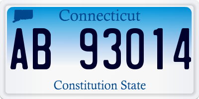 CT license plate AB93014