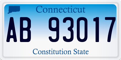 CT license plate AB93017