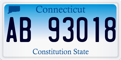 CT license plate AB93018