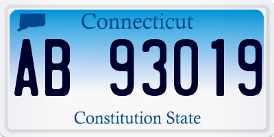 CT license plate AB93019