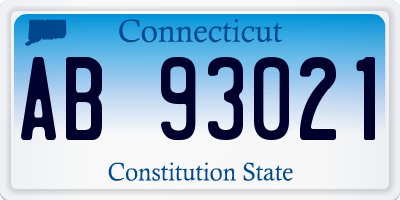 CT license plate AB93021