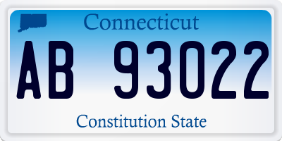 CT license plate AB93022