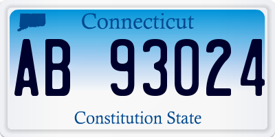 CT license plate AB93024