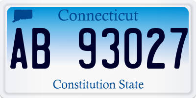 CT license plate AB93027