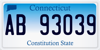 CT license plate AB93039