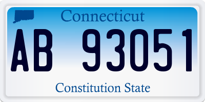 CT license plate AB93051