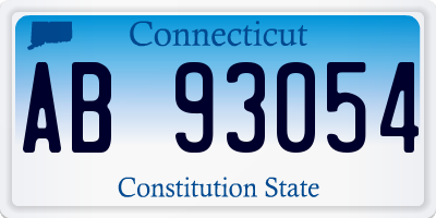 CT license plate AB93054