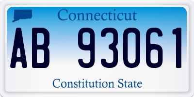 CT license plate AB93061