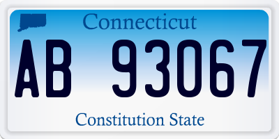 CT license plate AB93067