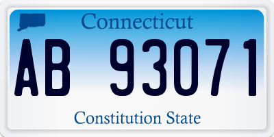 CT license plate AB93071