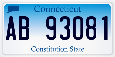 CT license plate AB93081