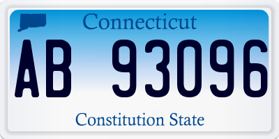 CT license plate AB93096