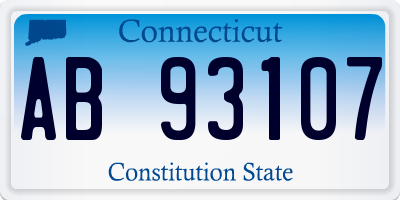 CT license plate AB93107