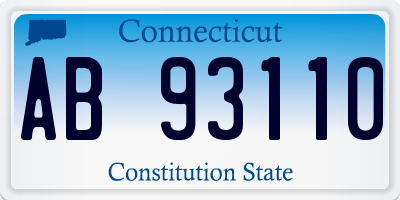 CT license plate AB93110