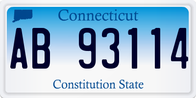 CT license plate AB93114