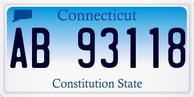 CT license plate AB93118