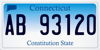 CT license plate AB93120