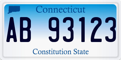 CT license plate AB93123