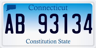 CT license plate AB93134