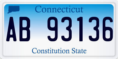 CT license plate AB93136