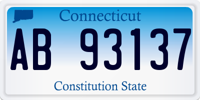 CT license plate AB93137