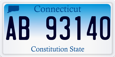 CT license plate AB93140