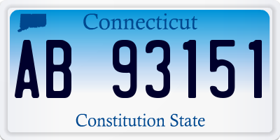 CT license plate AB93151