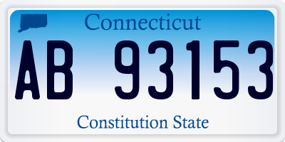 CT license plate AB93153