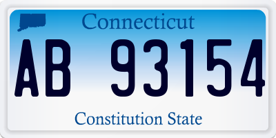 CT license plate AB93154