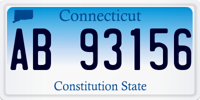 CT license plate AB93156