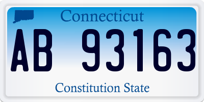 CT license plate AB93163