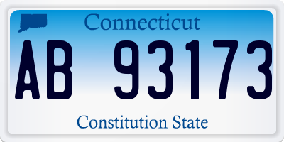 CT license plate AB93173