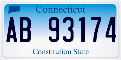 CT license plate AB93174