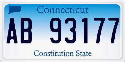 CT license plate AB93177