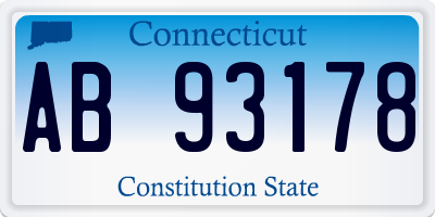 CT license plate AB93178