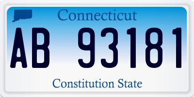 CT license plate AB93181