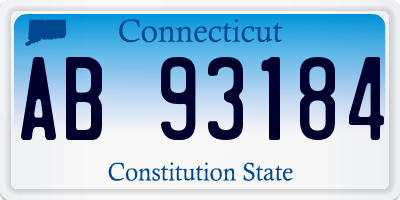 CT license plate AB93184