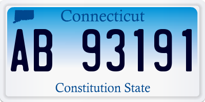 CT license plate AB93191