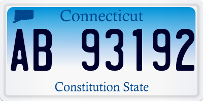 CT license plate AB93192