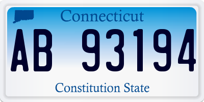 CT license plate AB93194