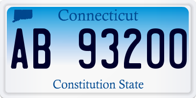 CT license plate AB93200