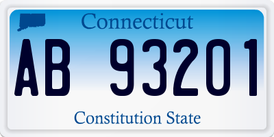 CT license plate AB93201