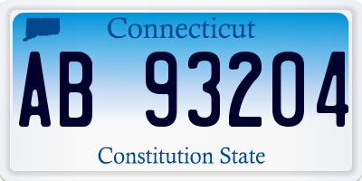 CT license plate AB93204