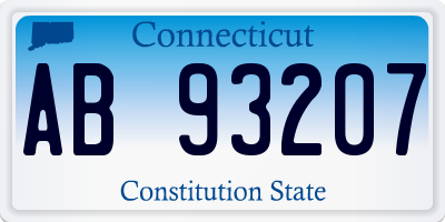 CT license plate AB93207